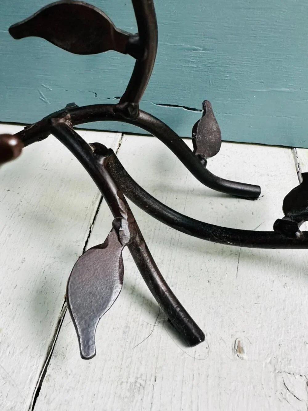 Vintage Pier 1 Metal Bird Candle Holder Triple Votive Centerpiece Wrought Iron
